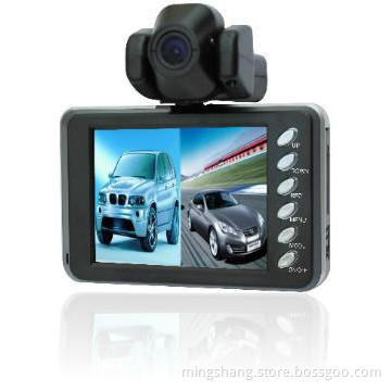 car portable DVR with 2.8 inch TFT monitor and two lens